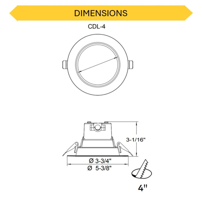 Halco - CDL4-WS-CS-U - Select Commercial Downlight 4 Inch Watt & CCT Select Dimm product image