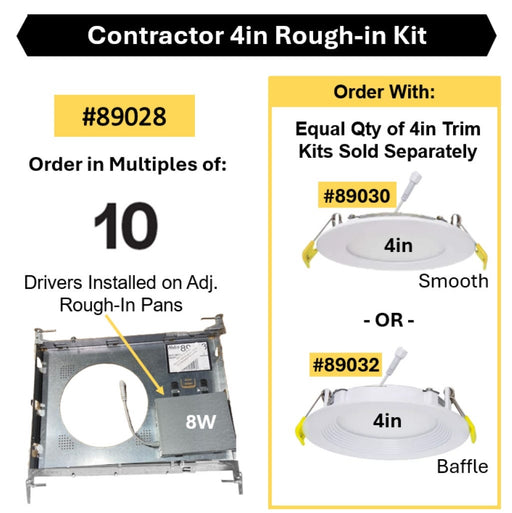 Halco - SDL-KIT-4IN-PAN-DRIVER - 4in Slim Downlight Rough-in Kit with Adj Pan & Driver product image