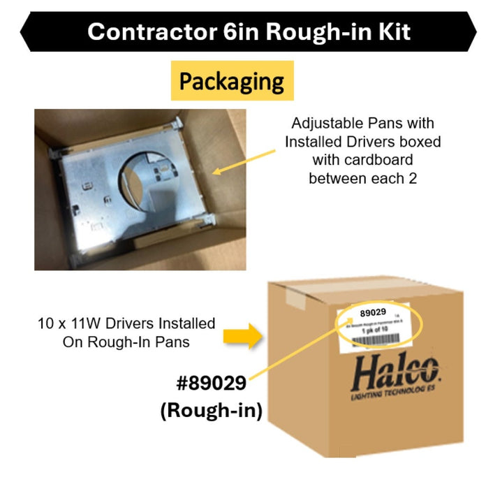 Halco - SDL-KIT-6IN-PAN-DRIVER - 6in Slim Downlight Rough-in Kit with Adj Pan & Driver 11W product image