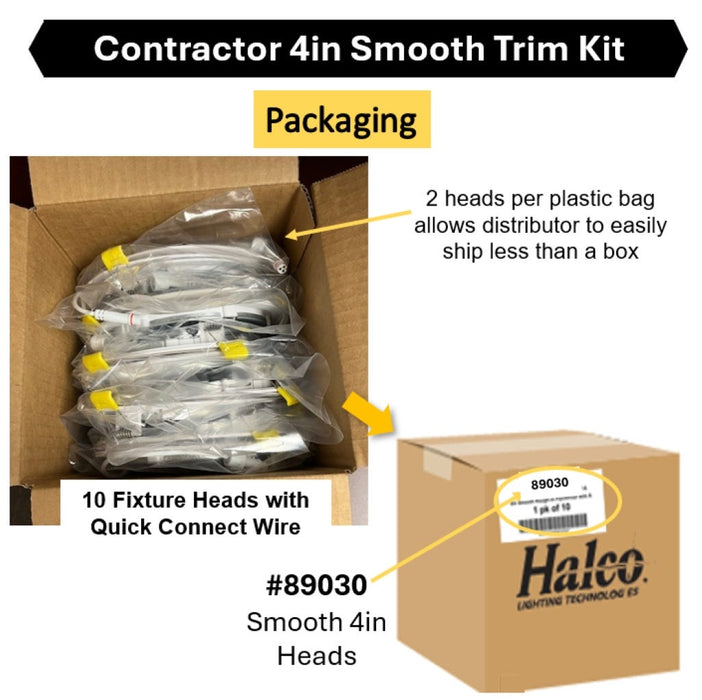 Halco - SDL-KIT-4IN-CS-ST-HEAD - 4in Slim Downlight Smooth Trim Kit - 5CCT Head Only product image