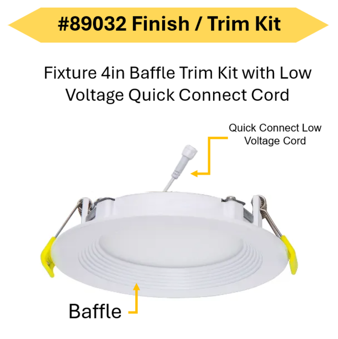 Halco - SDL-KIT-4IN-CS-BT-HEAD - 4in Slim Downlight Baffle Trim Kit - 5CCT Head Only product image