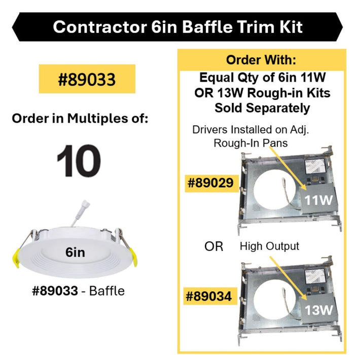 Halco - SDL-KIT-6IN-CS-BT-HEAD - 6in Slim Downlight Baffle Trim Kit - 5CCT Head Only product image