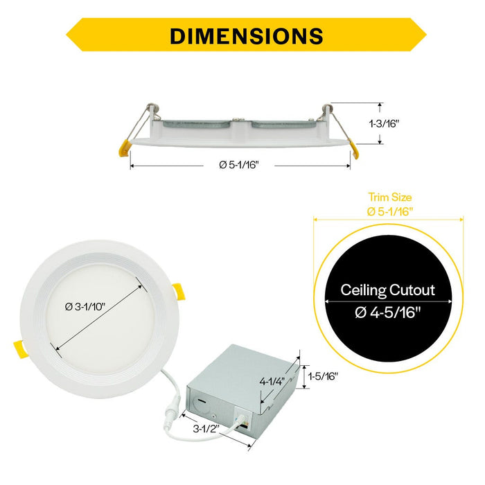 Halco - SDL-KIT-4IN-CS-BT-HEAD - 4in Slim Downlight Baffle Trim Kit - 5CCT Head Only product image