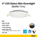 Halco - DFDLS4-10-CS-BT - LED Direct Fit Slim Downlight 4in 8W CCT Select Baffle Trim product image