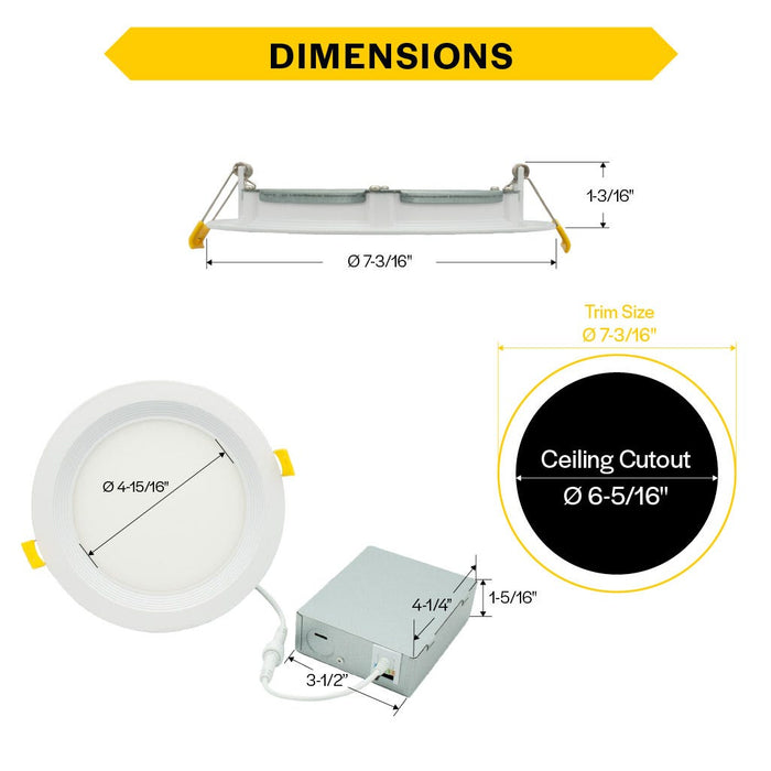 Halco - SDL-KIT-6IN-CS-BT-HEAD - 6in Slim Downlight Baffle Trim Kit - 5CCT Head Only product image
