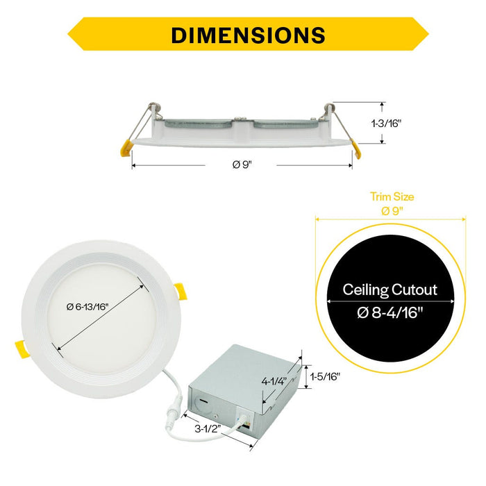 Halco - DFDLS8-18-CS-BT - LED Direct Fit Slim Downlight 8in 18W CCT Select Baffle Trim product image