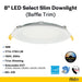 Halco - DFDLS8-18-CS-BT - LED Direct Fit Slim Downlight 8in 18W CCT Select Baffle Trim product image