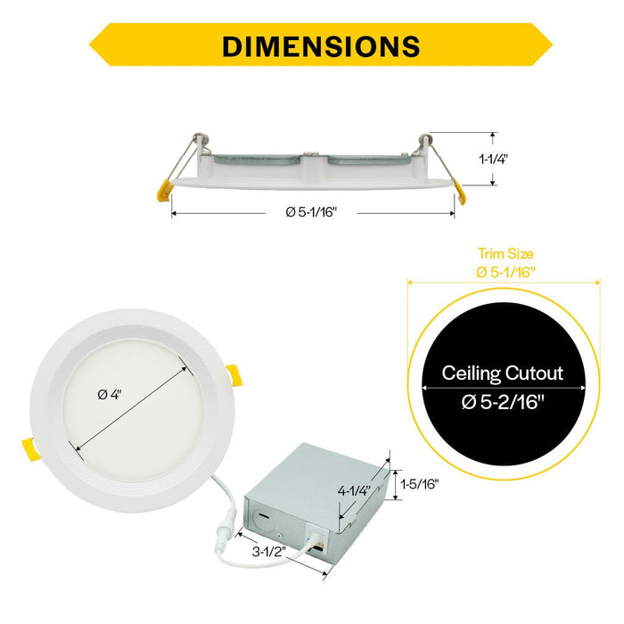 Halco - DFDLS5-12-CS-BT - LED Direct Fit Slim Downlight 5in 12W CCT Select Baffle Trim product image
