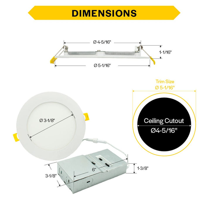 Halco - CSDL-4-LS-CS-ST-DDV - Commercial Slim Downlight 4in 13W Lumen-Color Select 660-1075lm Smooth Dimm product image