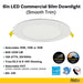 Halco - CSDL-6-LS-CS-ST-DDV - Commercial Slim Downlight 6in 15W Lumen-Color Select 820-1230lm Smooth Dimm product image