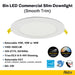 Halco - CSDL-8-LS-CS-ST-DDV - Commercial Slim Downlight 8in 18W Lumen-Color Select 1100-1500lm Smooth Dimm product image
