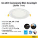 Halco - CSDL-4-LS-CS-BT-DDV - Commercial Slim Downlight 4in 13W Lumen-Color Select 660-1075lm Baffle Dimm product image