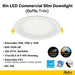 Halco - CSDL-6-LS-CS-BT-DDV - Commercial Slim Downlight 6in 15W Lumen-Color Select 820-1230lm Baffle Dimm product image