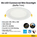 Halco - CSDL-8-LS-CS-BT-DDV - Commercial Slim Downlight 8in 18W Lumen-Color Select 1100-1500lm Baffle Dimm product image
