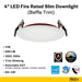 Halco - FRSDL-4-CS-BT-120V - Fire Rated 4in Slim Downlight Color Select 11W 900L Baffle Dimm product image