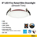 Halco - FRSDL-6-CS-ST-120V - Fire Rated 6in Slim Downlight Color Select 15W 1250L Smooth Dimm product image