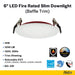 Halco - FRSDL-6-CS-BT-120V - Fire Rated 6in Slim Downlight Color Select 15W 1250L Baffle Dimm product image
