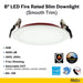 Halco - FRSDL-8-CS-ST-120V - Fire Rated 8in Slim Downlight Color Select 19W 1600L Smooth Dimm product image