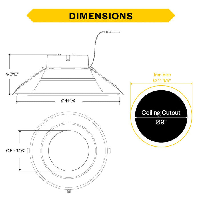 Halco - CDL-10-LS-CS-WH-DDV - Comm Retrofit Downlight 10" Lum & CCT Select Triac/0-10V WH product image