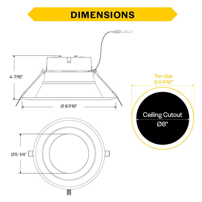 Halco - CDL-8-LS-CS-HZWH-DDV - Comm Retrofit Downlight 8" Lum & CCT Select Triac/0-10V Haze product image