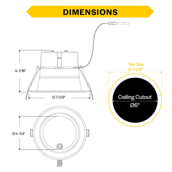Halco - CDLEM-6-LS-CS-WH-DDV - Comm Retrofit DL EM Ready 6" Lum & CCT Select Triac/0-10V WH product image