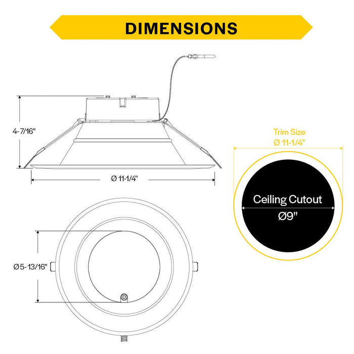 Halco - CDLEM-10-LS-CS-WH-DDV - Comm Retrofit DL EM Ready 10" Lum & CCT Select Triac/0-10V WH product image