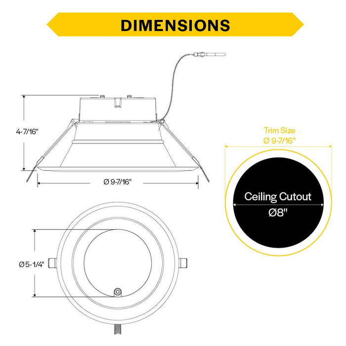 Halco - CDLEM-8-LS-CS-HZWH-DDV - Comm Retrofit DL EM Ready 8" Lum & CCT Select Triac/0-10V HZ product image