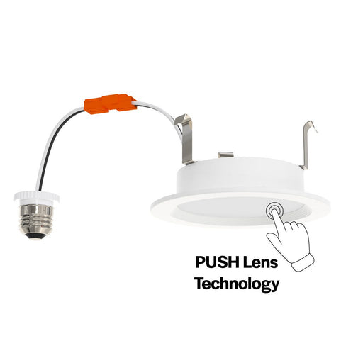 Halco - PUSH-RSD-4-CS-BT-120V - Retrofit DL 4" Baffle 8W 700L Push Lens CCT Select Triac Dim product image