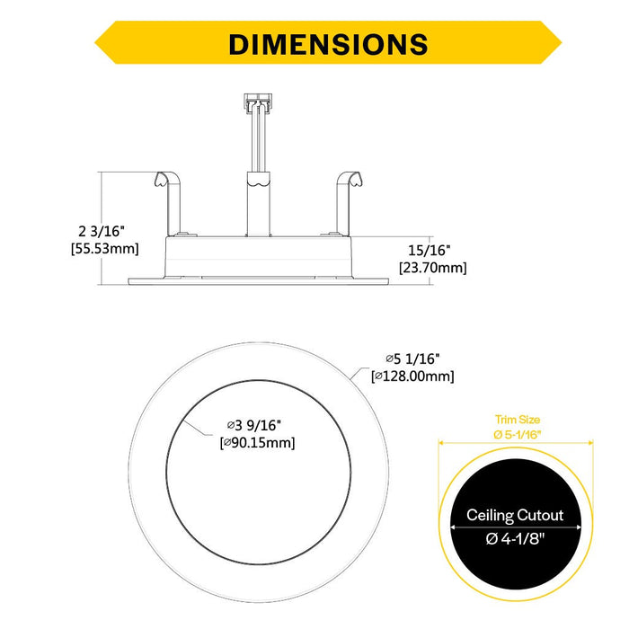 Halco - PUSH-RSD-4-CS-ST-120V - Retrofit DL 4" Smooth 8W 700L Push Lens CCT Select Triac Dim product image