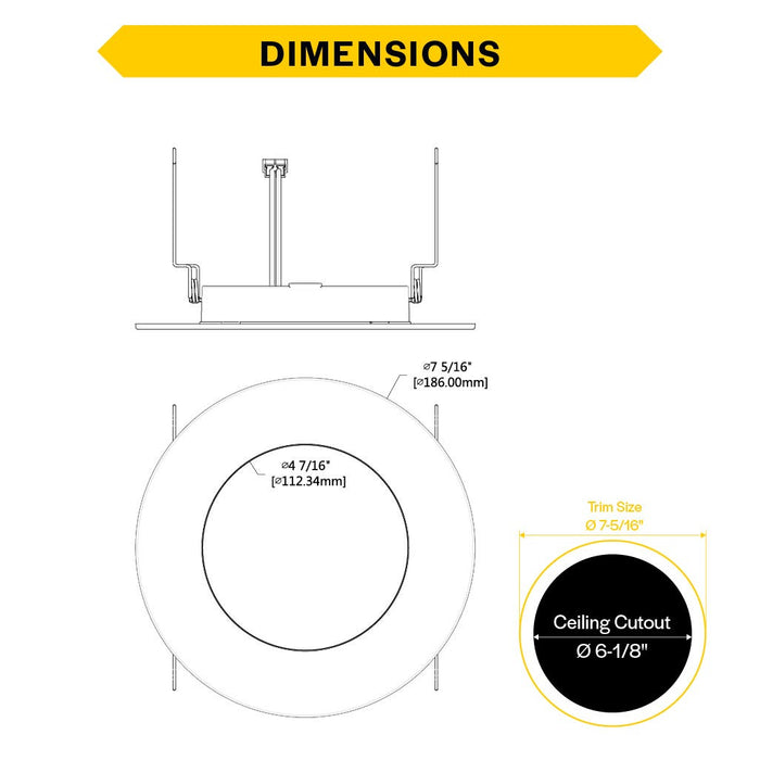 Halco - PUSH-RSD-6-CS-ST-120V - Retrofit DL 6" Smooth 10W 900L Push Lens CCT Select Triac Dim product image