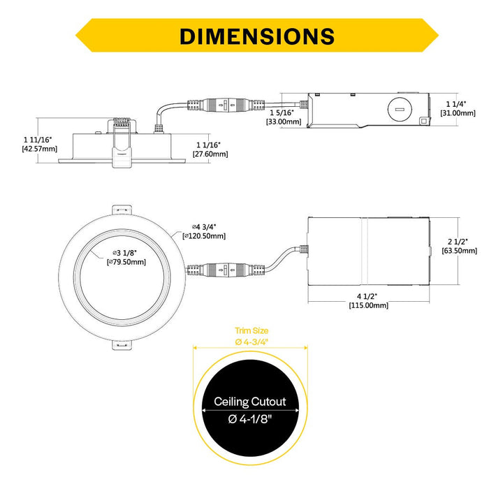 Halco - PUSH-SDL-4-CS-BT-120V - Slim DL 4" Baffle 9W 750L Push Lens CCT Select Triac Dim product image