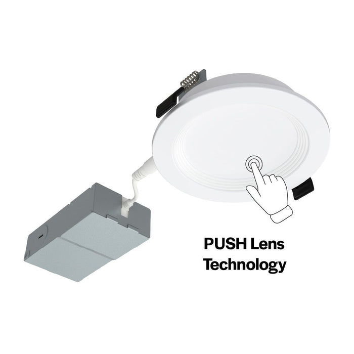 Halco - PUSH-SDL-4-CS-BT-120V - Slim DL 4" Baffle 9W 750L Push Lens CCT Select Triac Dim product image
