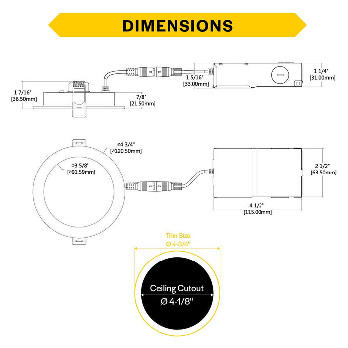 Halco - PUSH-SDL-4-CS-ST-120V - Slim DL 4" Smooth 9W 750L Push Lens CCT Select Triac Dim product image