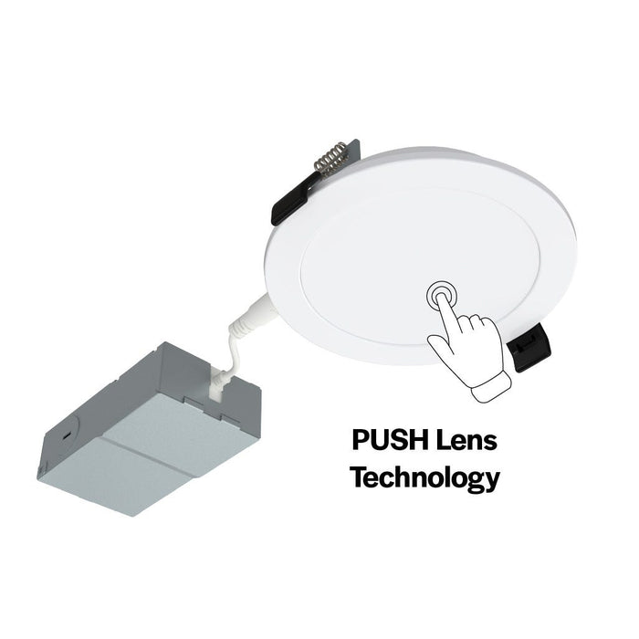 Halco - PUSH-SDL-4-CS-ST-120V - Slim DL 4" Smooth 9W 750L Push Lens CCT Select Triac Dim product image