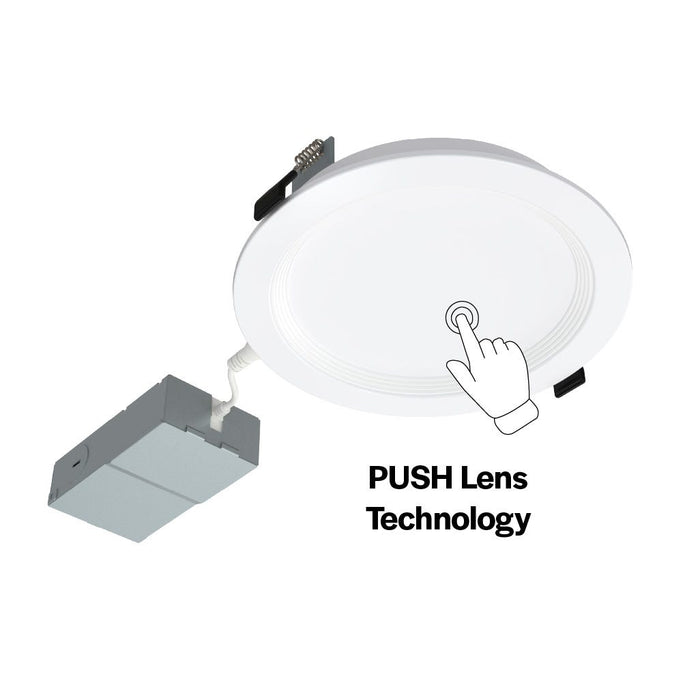 Halco - PUSH-SDL-6-CS-BT-120V - Slim DL 6" Baffle 13W 1100L Push Lens CCT Select Triac Dim product image