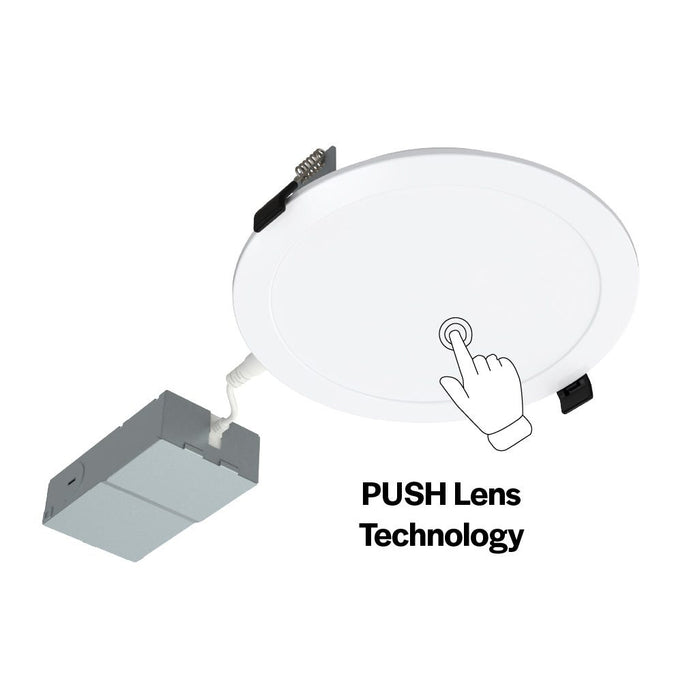 Halco - PUSH-SDL-6-CS-ST-120V - Slim DL 6" Smooth 13W 1100L Push Lens CCT Select Triac Dim product image