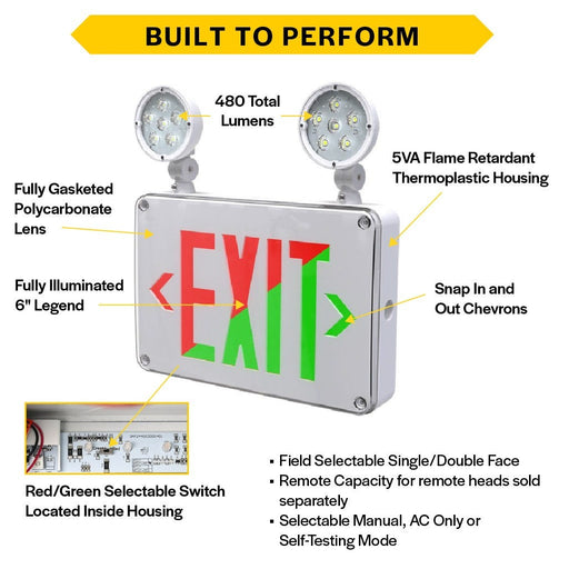Halco - EMG-WLEXC-WH-RG - Wet Location Combo White Red/Green Singe/Double Face RC product image