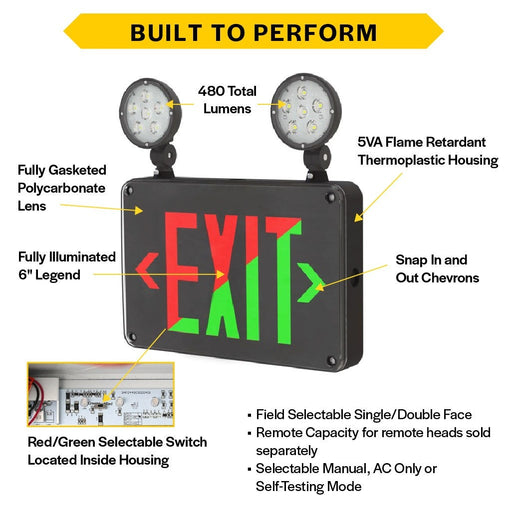 Halco - EMG-WLEXC-BK-RG - Wet Location Combo Black Red/Green Singe/Double Face RC product image