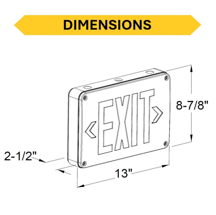 Halco - EMG-WLEX-WH-RG - Wet Location Exit White Red/Green Singe/Double Face RC product image