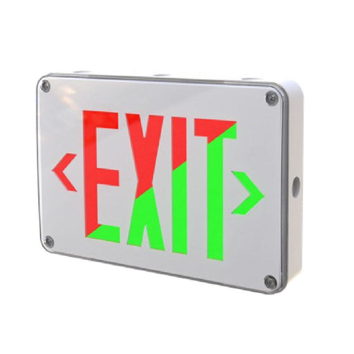 Halco - EMG-WLEX-WH-RG - Wet Location Exit White Red/Green Singe/Double Face RC product image