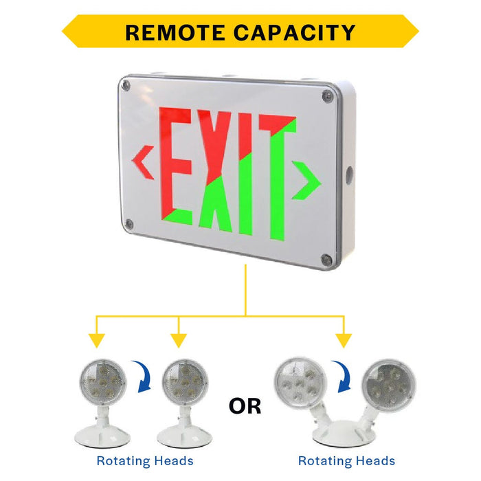 Halco - EMG-WLEX-WH-RG - Wet Location Exit White Red/Green Singe/Double Face RC product image