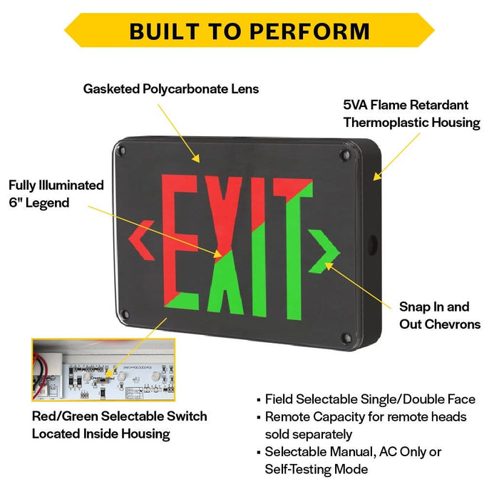 Halco - EMG-WLEX-BK-RG - Wet Location Exit Black Red/Green Singe/Double Face RC product image