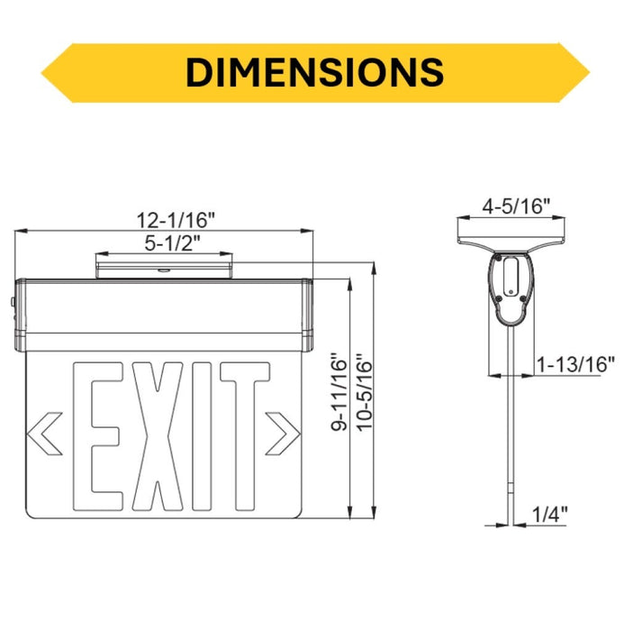 Halco - EMG-EDG-PL-RG - Emergence Thermoplastic Edgelit Exit Red/Green Single/Double Face product image