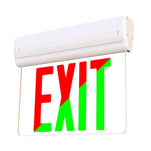 Halco - EMG-EDG-PL-RG - Emergence Thermoplastic Edgelit Exit Red/Green Single/Double Face product image