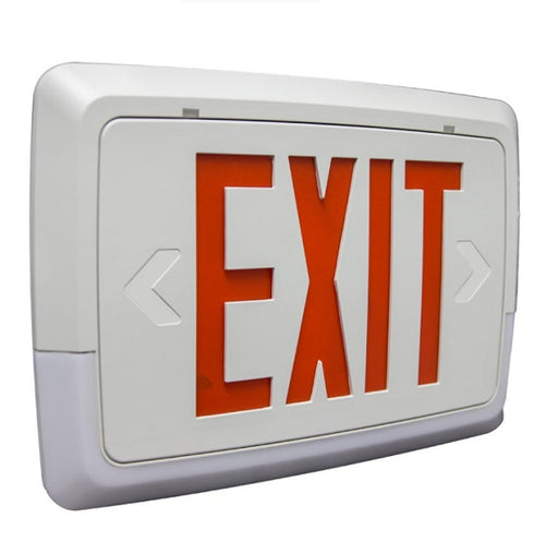 Halco - EMG-LPCU-R-WH - Low Profile Exit & Emergency Combo Single Face Red Legend White Housing product image