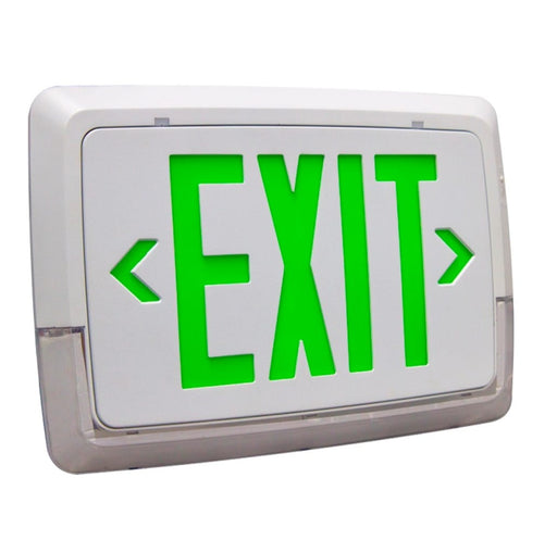 Halco - EMG-LPCU-G-WH - Low Profile Exit & Emergency Combo Single Face Green Legend White Housing product image