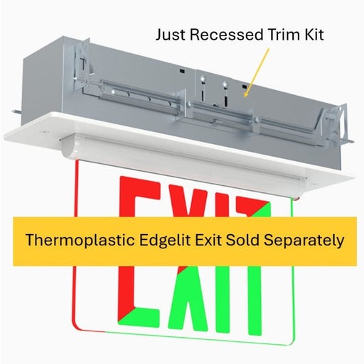Made To Order Halco - EDG-PL-RTK - Edgelit Exit Recessed Trim Kit Plastic Plate (use with 97137) Halco Lighting Technologies