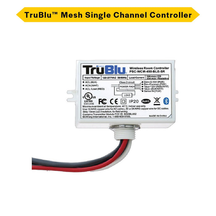 Halco - PSC-WCM-450-BLE-SR - TruBlu Line Voltage Single Channel Wireless Room Controller product image