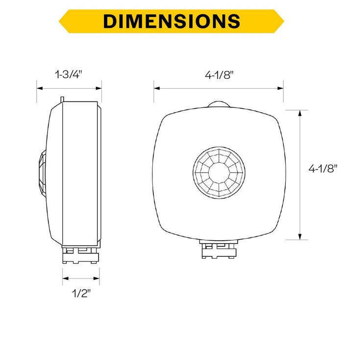 Halco - PSC-BL-I-FM-110-BLE-SR - TruBlu PIR Sensor High/Low Bay Side Mount WH-Arm #25438 100-277V product image