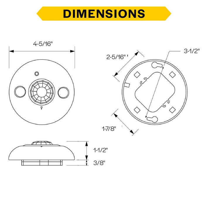 Halco - PSC-BL-D-CM-DC-BLE-SR - TruBlu Dual Tech Ceiling Occupancy Sensor Low Voltage product image